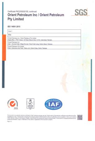 ISO 14001:2015 Certificate (page2)